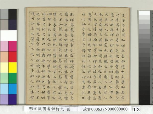 明文徵明書韓柳文　冊