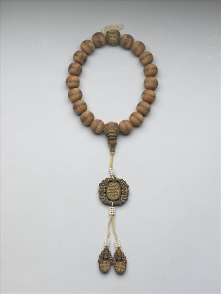 茄楠木蝠壽紋手串