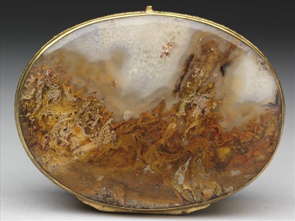 鎏金銅鑲瑪瑙鼻煙盒