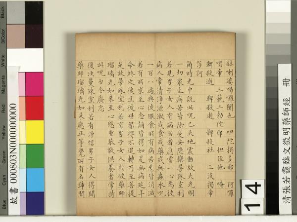 清張若靄臨文徵明藥師經　冊