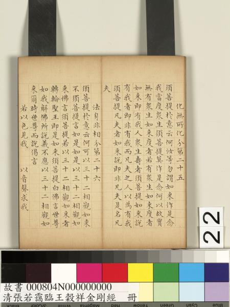 清張若靄臨王穀祥金剛經　冊