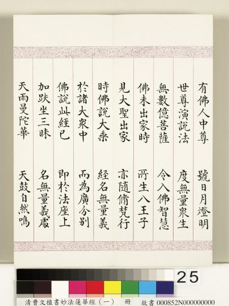 清曹文埴書妙法蓮華經（一）　冊