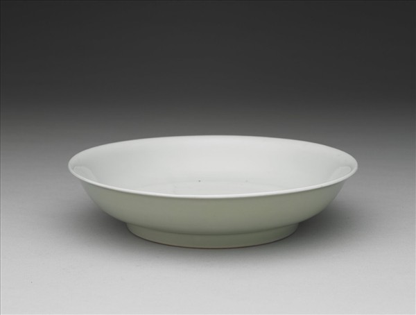 翠青釉白裡盤