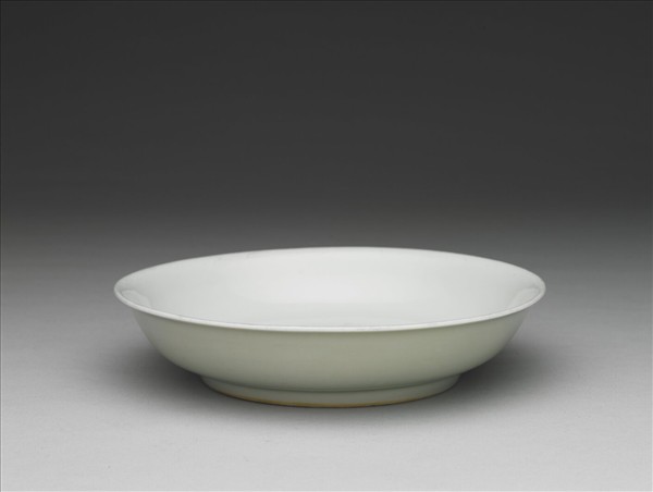 翠青釉白裡盤