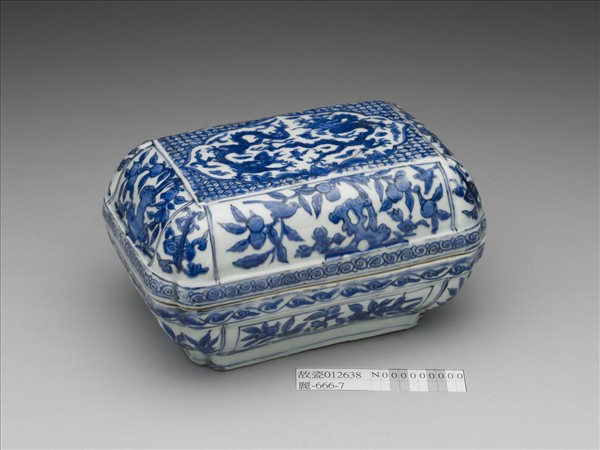 青花花果龍紋長方盒