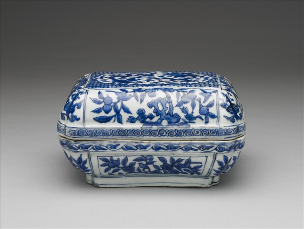 青花花果龍紋長方盒