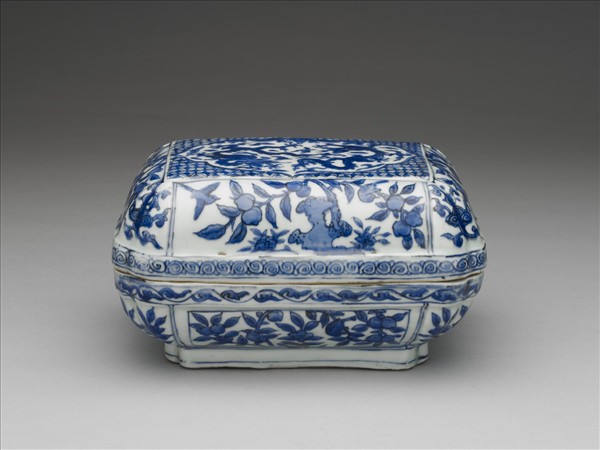 青花花果龍紋長方盒
