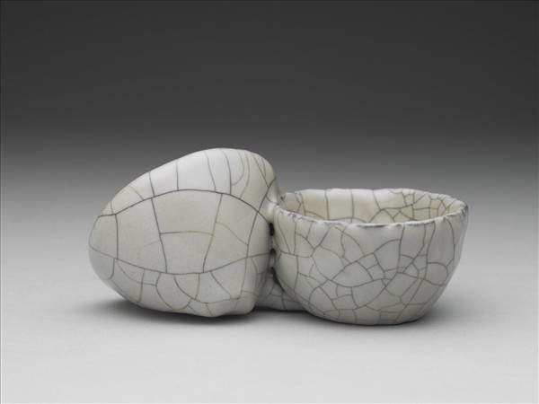 哥釉雙蓮房水注