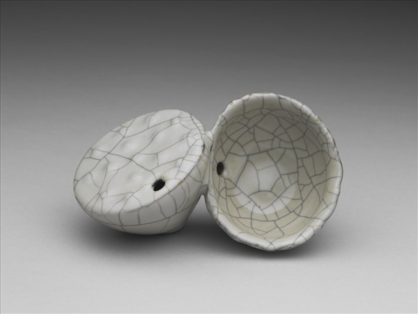 哥釉雙蓮房水注