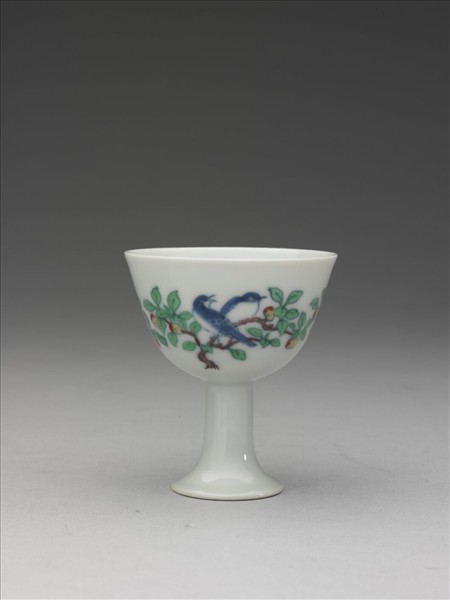 鬥彩花鳥紋高足杯