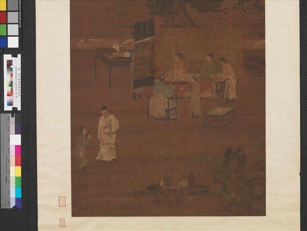 宋張訓禮圍爐博古圖　軸