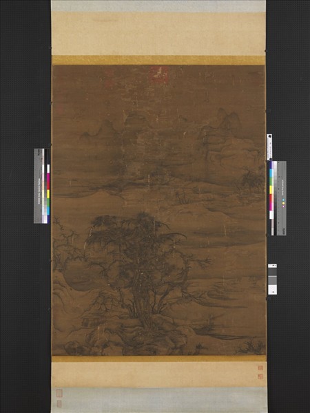 宋人寒林待渡　軸