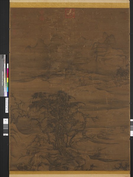 宋人寒林待渡　軸