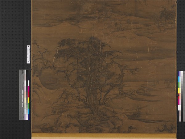 宋人寒林待渡　軸