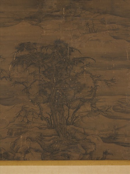 宋人寒林待渡　軸