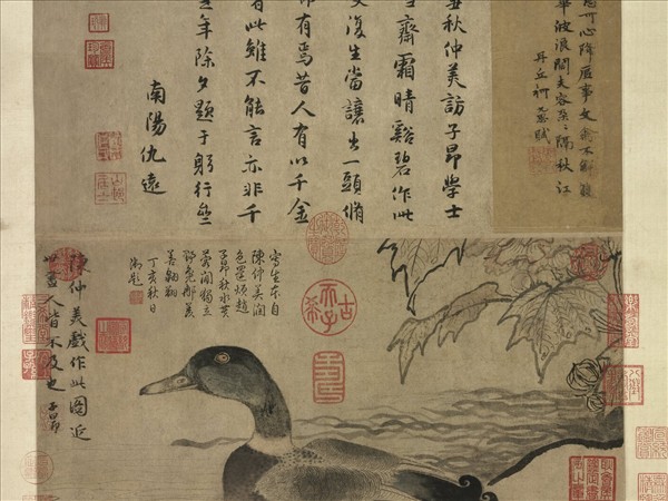 元陳琳溪鳧圖　軸