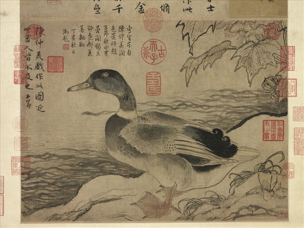 元陳琳溪鳧圖　軸