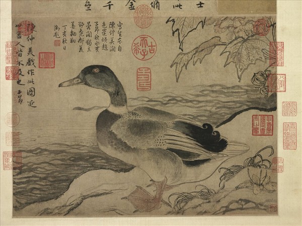 元陳琳溪鳧圖　軸