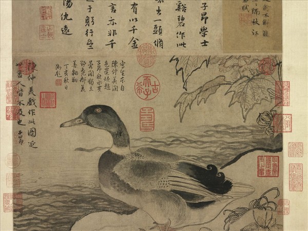 元陳琳溪鳧圖　軸