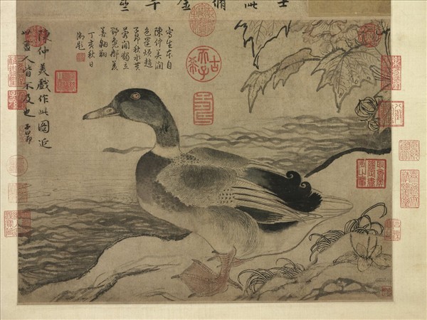 元陳琳溪鳧圖　軸