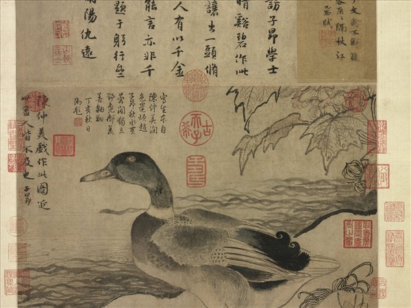 元陳琳溪鳧圖　軸