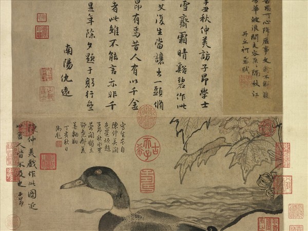 元陳琳溪鳧圖　軸