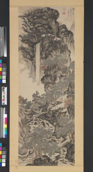 明丁雲鵬廬山高　軸