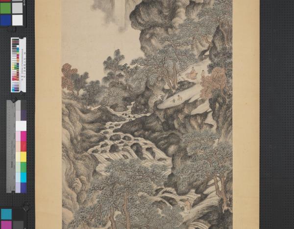 明丁雲鵬廬山高　軸