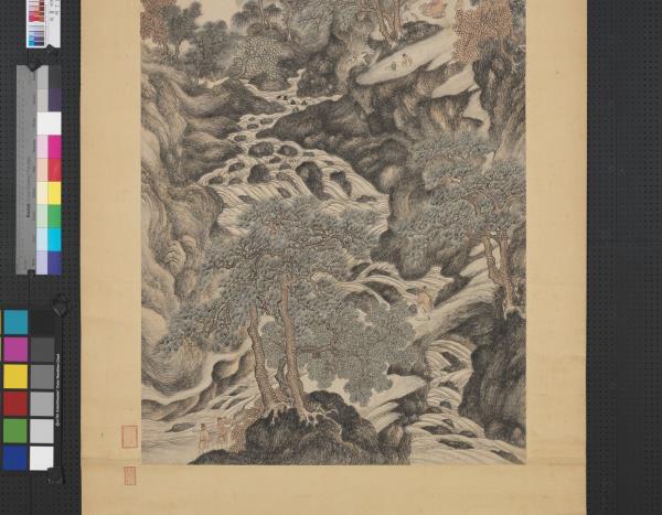 明丁雲鵬廬山高　軸