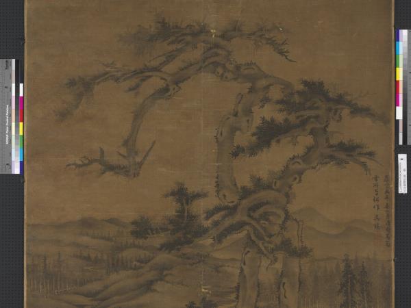 元吳鎮雙松圖　軸