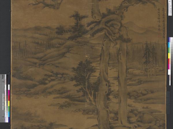 元吳鎮雙松圖　軸