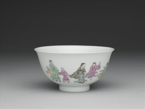 琺瑯彩堯民土釀圖茶碗