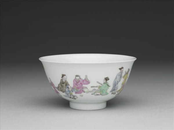 琺瑯彩堯民土釀圖茶碗