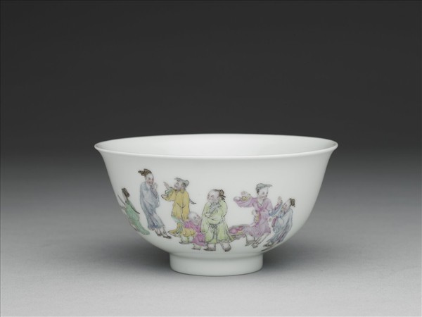 琺瑯彩堯民土釀圖茶碗