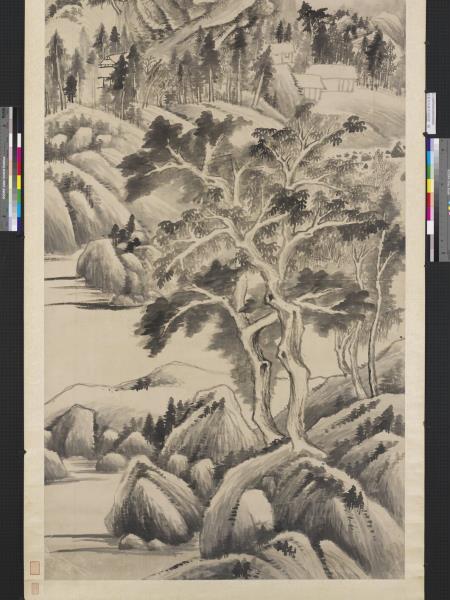 明董其昌夏木垂陰圖　軸