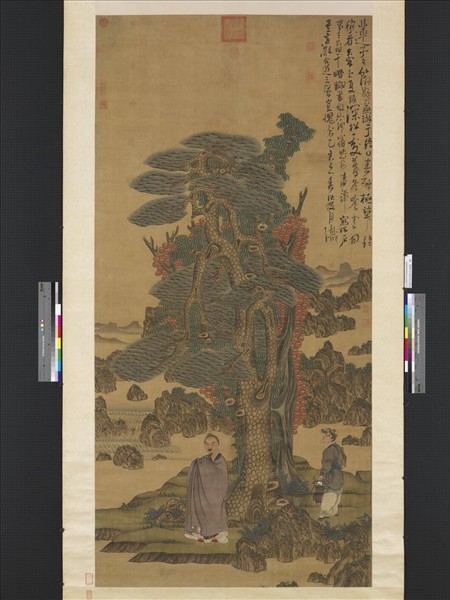 明陳洪綬喬松仙壽圖　軸