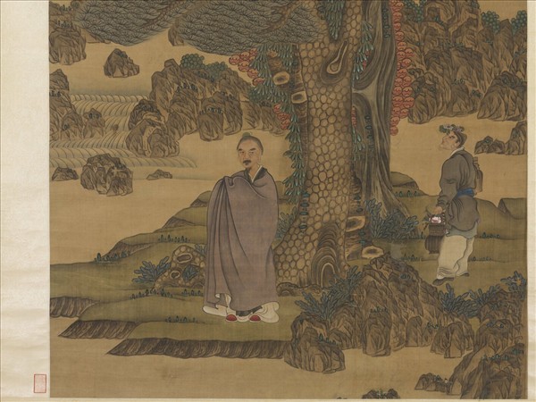 明陳洪綬喬松仙壽圖　軸