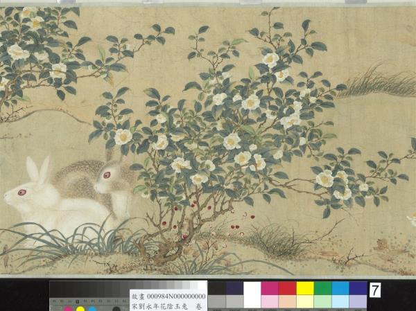 宋劉永年花陰玉兔　卷