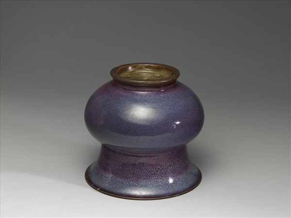 鈞窯 葡萄紫渣斗式花盆