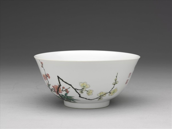 琺瑯彩梅竹圖碗