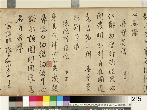 明傅崑畫二十五圓通像　卷