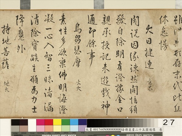 明傅崑畫二十五圓通像　卷