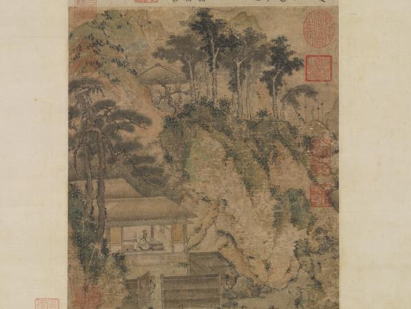 隋董展三顧草廬　軸