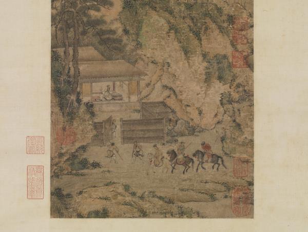 隋董展三顧草廬　軸