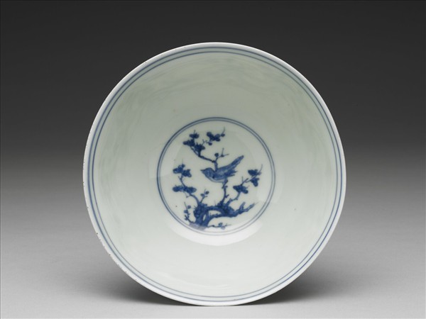 青花花鳥紋高足碗