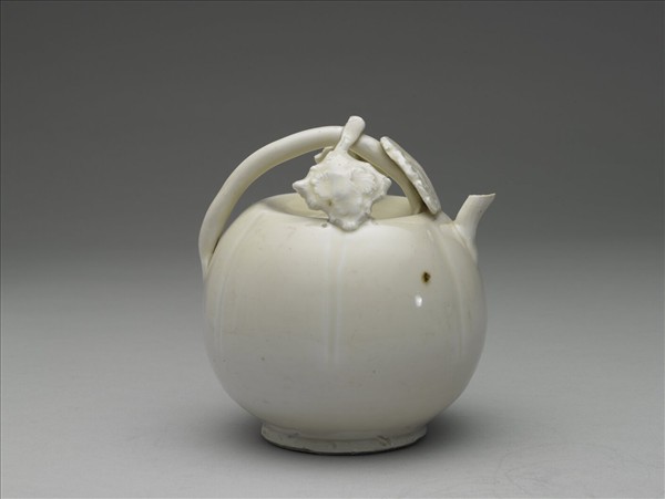 定窯 白瓷瓜式提樑壺