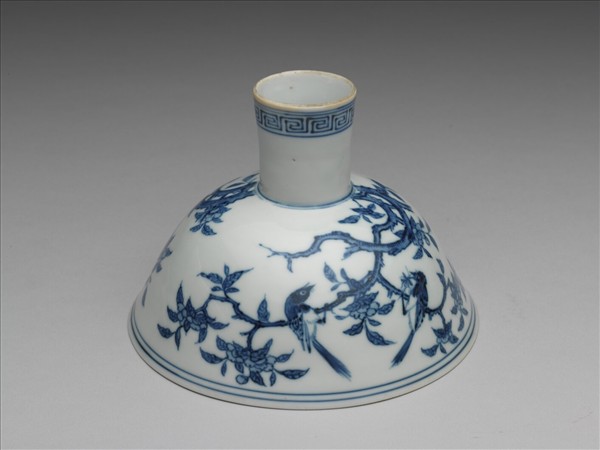 青花花鳥紋高足碗