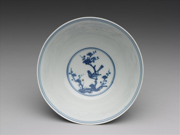 青花花鳥紋高足碗