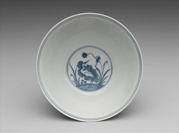 青花花鳥紋高足碗