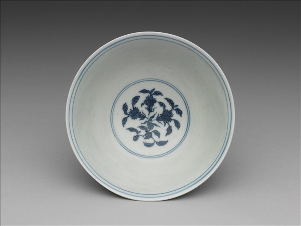 青花花鳥紋高足碗